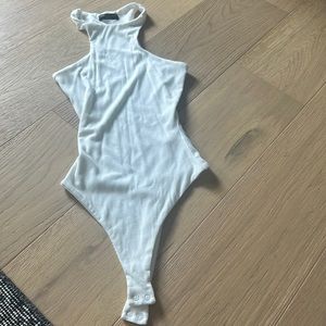 Naked wardrobe white ribbed bodysuit xs